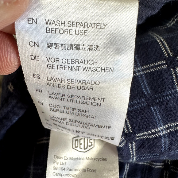 Deus Ex Machina Belbin Shirt Men's XXL Blue Geometric Knit Button Down 2XL - Picture 9 of 11